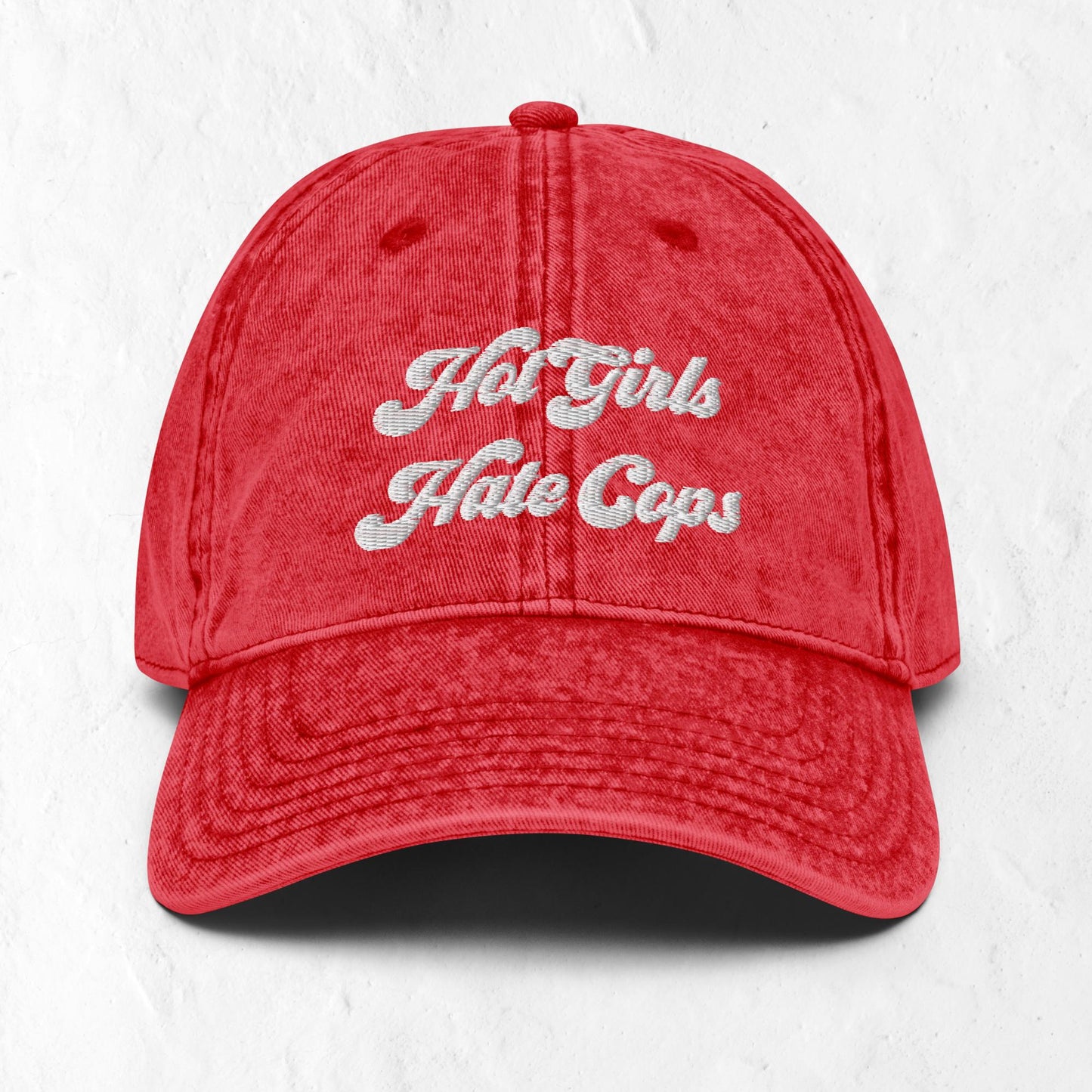 Hot Girls Hate Cops Vintage Cotton Twill Cap