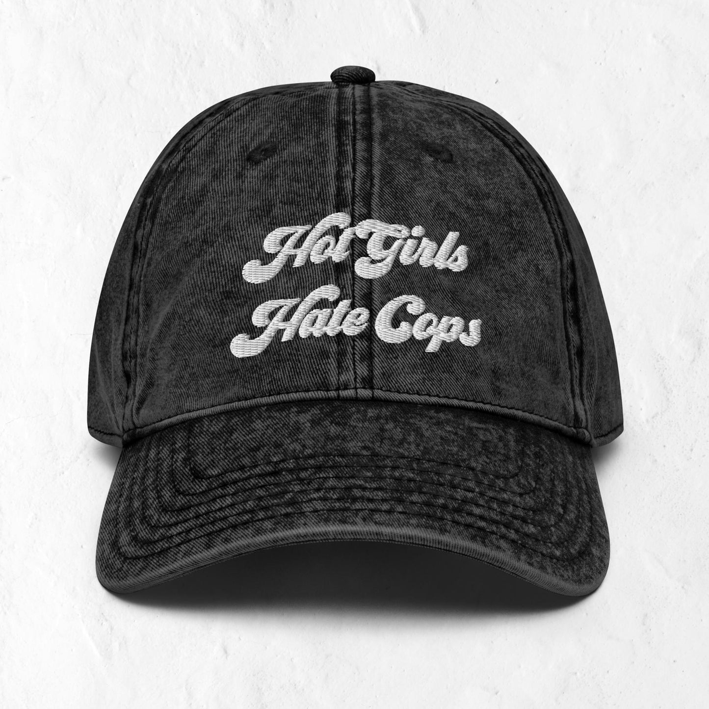 Hot Girls Hate Cops Vintage Cotton Twill Cap