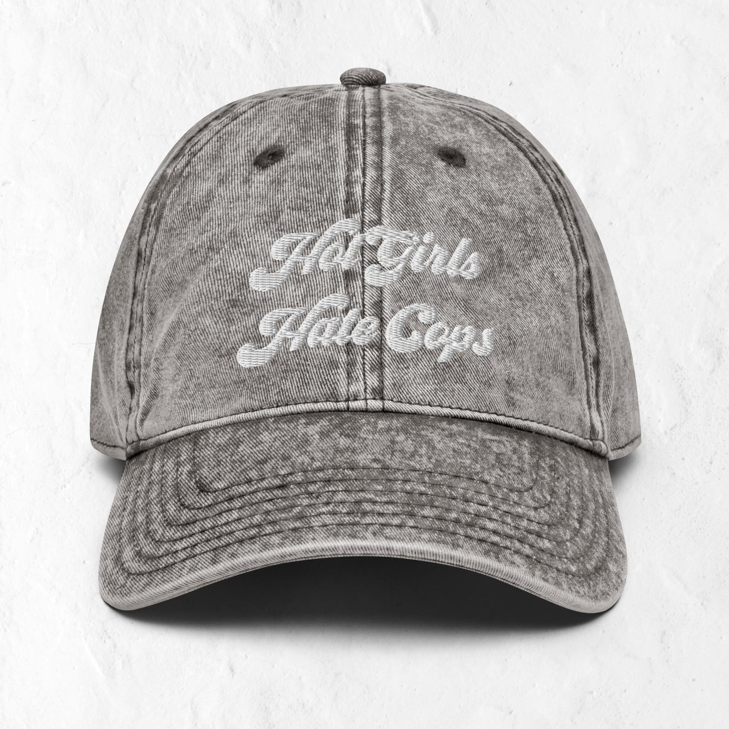 Hot Girls Hate Cops Vintage Cotton Twill Cap