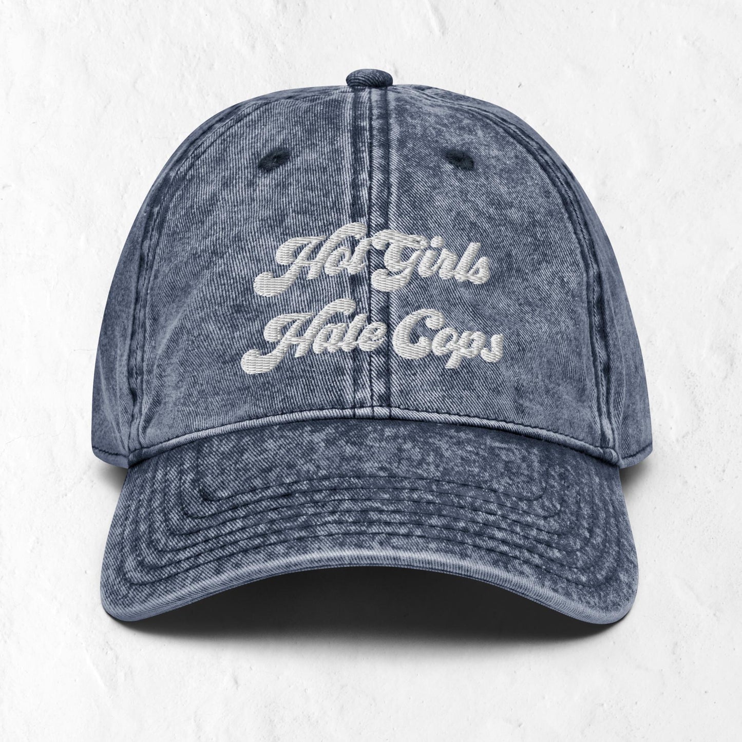 Hot Girls Hate Cops Vintage Cotton Twill Cap