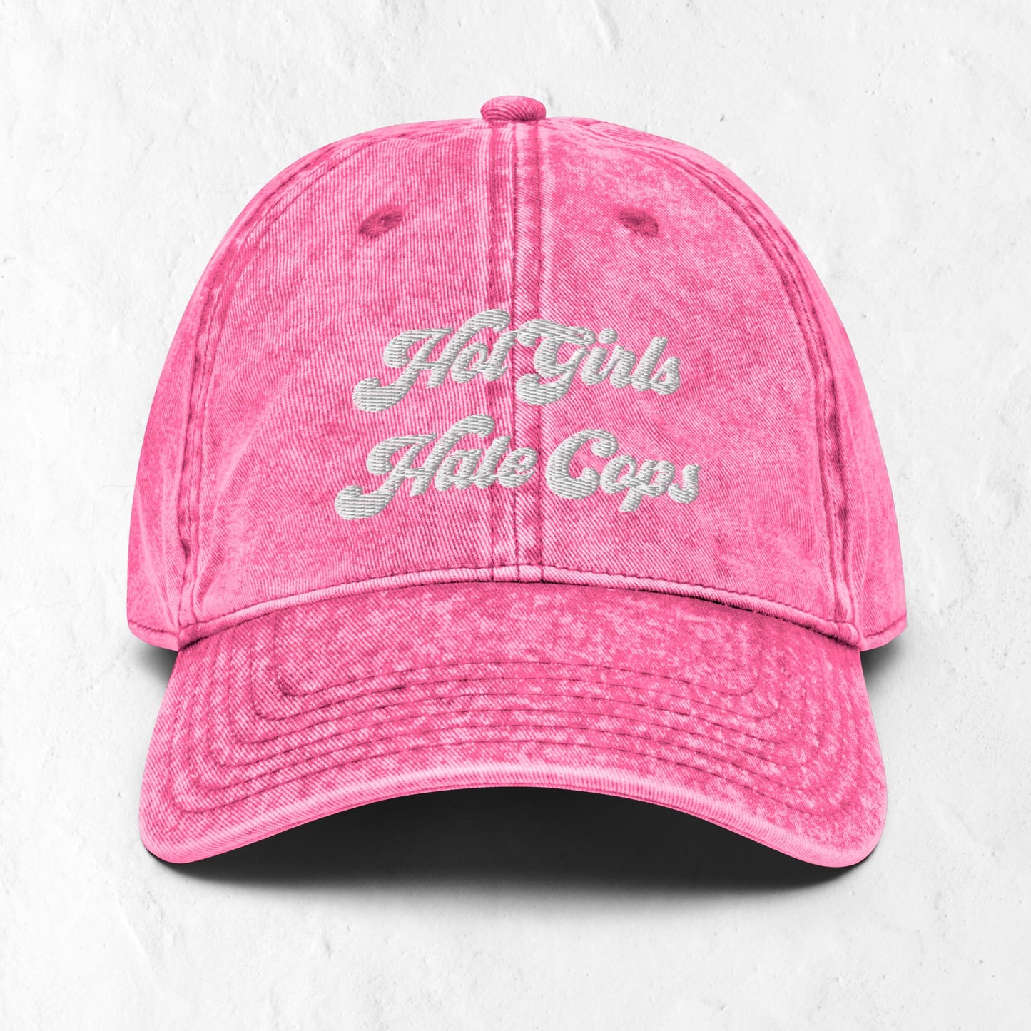 Hot Girls Hate Cops Vintage Cotton Twill Cap